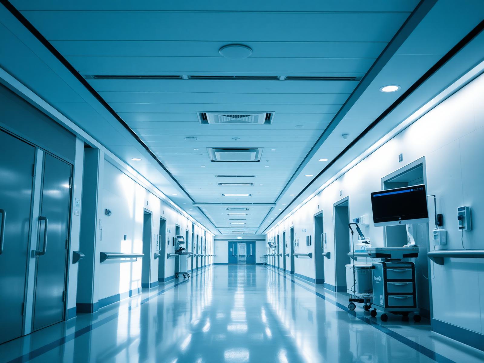 Corredor hospitalar moderno